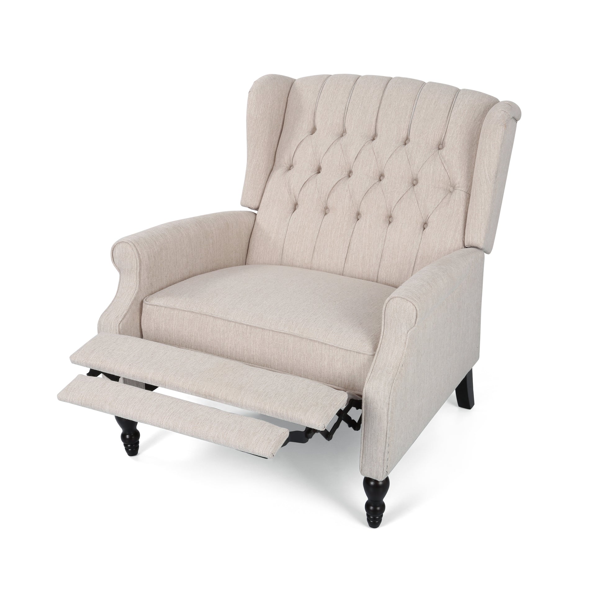 One And Half Seater Recliner Beige Fabric