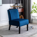 Reese Mid Century Modern Accent Chairs Set Of 2 With Minimalist Design, Elegant Velvet Upholstery And Solid Wood Legs, Ideal For Living Room Or Bedroom, Dark Blue Dark Blue Velvet