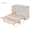 Full Size Murphy Bed With Large Drawers,White Full White Plywood