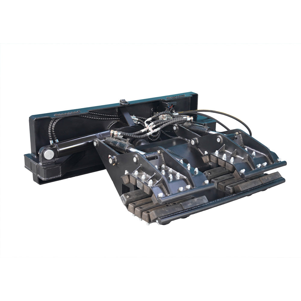 Skid Steer Heavy Duty Hydraulic Pole Setter Grapple Pole Claw Attachment Black Steel