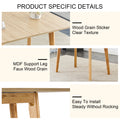 Wood Colored Mdf Desktop With Rubber Wooden Legs, Foldable Computer Desk, Foldable Office Desk, Solid Wood Dining Chair With Small Curved Back And Pu Cushion . Zd 1545 Dx 2361 Wood Seats 6 Wood