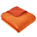 Rio 60 Inch Throw Blanket, Diamond Stitch Quilting, Orange Dutch Velvet Purple Microfiber