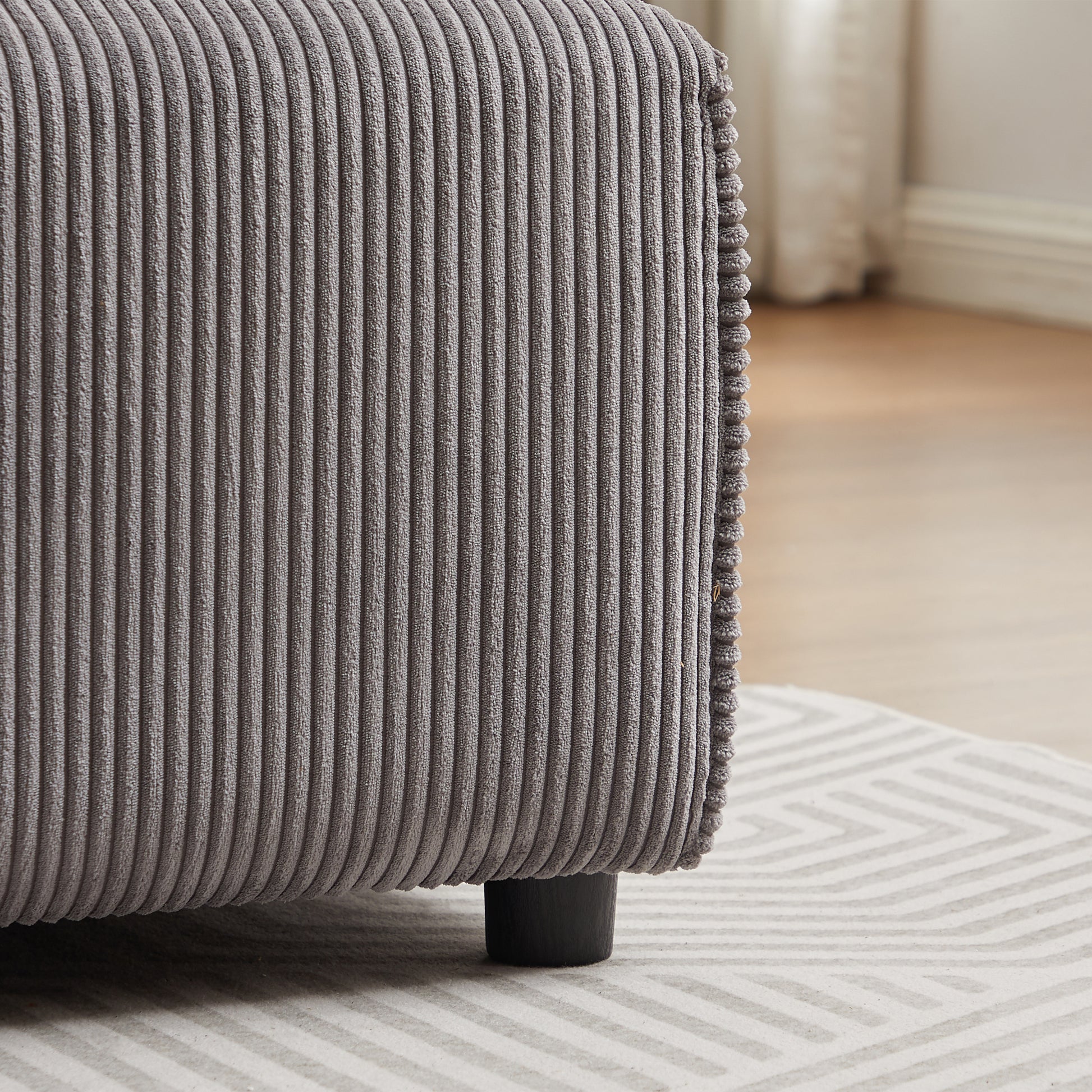 Multi Module Combination Style Sofa For Living Room, Bedroom And Other Lounge Spaces, Modern Minimalist Corduroy Combination Sofa With 2 Comfort Cushions With Usb & C Charging Ports,Gray,Two Sets Gray Foam Fabric 8 Seat