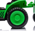 12V Kids Ride On Electric Tractor Black Knight,Kids Ride On Toy.2Wd,Non Skid Tires, Steering Wheel, Foot Pedal,With Removable Storage Tug,Light,Bluetooth,Music,Mp3,Usb,Power Display For Kids Aged 2 3. Green 50 99 Lbs Polypropylene