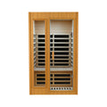 Hemlock Two Person Far Infrared Roof Embedded Indoor Sauna Room Natural Wood Metal & Wood