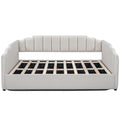 Upholstered Daybed With Underneath Storage,Full Size, White Full White Upholstered