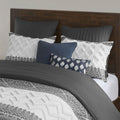 3 Piece Cotton Duvet Cover Set With Chenille Tufting Queen Multicolor Cotton