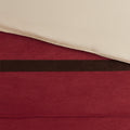 7 Pc Pieced Faux Suede Comforter Set Red Queen Queen Red Polyester