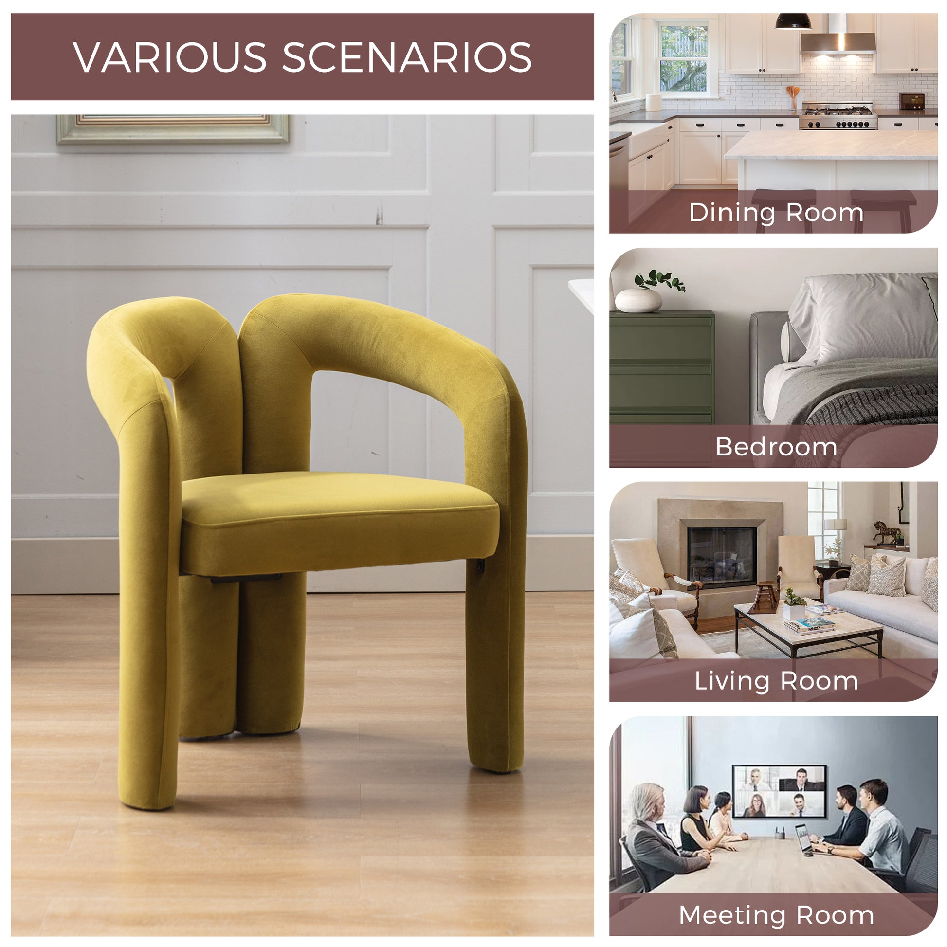 Coolmore Contemporary Designed Velvet Fabric Upholstered Accent Dining Chair Barrel Side Chairs Kitchen Armchair For Living Room Set Of 2 Olive Velvet Olive Foam Velvet