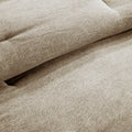 7 Piece Faux Suede Comforter Set Tan King King Tan Polyester