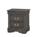 Louis Philippe Dark Gray Nightstand Dark Gray Synthetic Wood