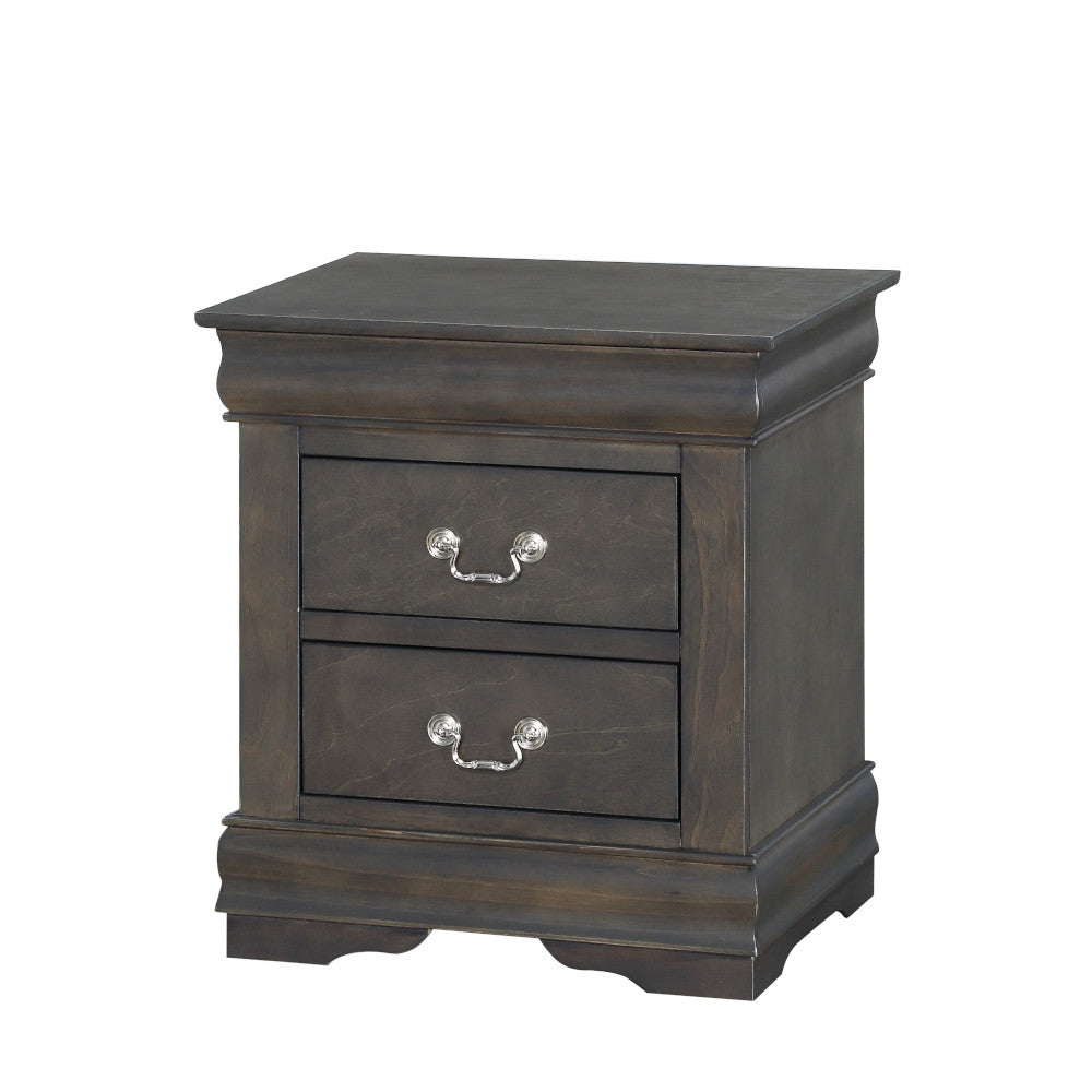 Louis Philippe Dark Gray Nightstand Dark Gray Synthetic Wood