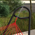 Outsunny Hammock Stand For 2 Person, Portable Adjustable Steel Frame Hammock Stand With Weather Resistant Finish For 9 14 Hammocks, 10.3', 550 Lbs. Capacity, Black Black Steel