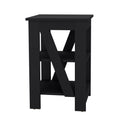 3 Tier End Table Nightstand, Side Table For Small Space, Black Black Solid Wood Mdf Engineered Wood