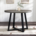 Rustic Distressed Solid Wood Round Dining Table Grey Gray Pine Pine