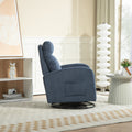 Jiada Upholstered Swivel Glider.Flannel Fabric.Rocking Chair For Nursery In Navy Blue.Modern Style One Left Bag Navy Blue Primary Living Space Foam Fabric Metal