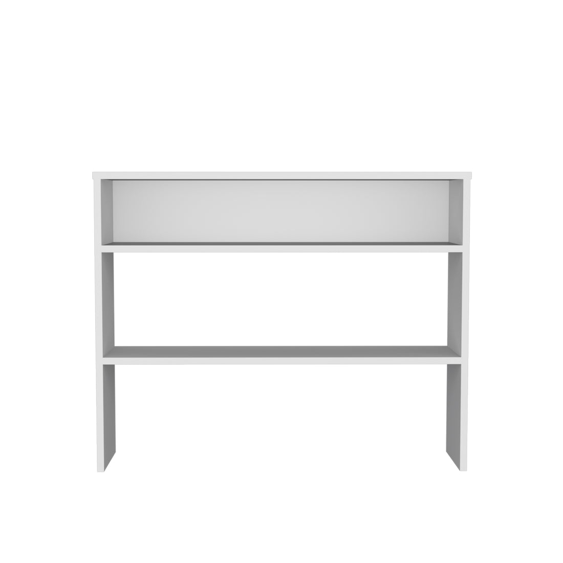 Vail Console Table In Melamine With Open Storage, White Freestanding 1 2 Shelves White Primary Living Space Open Storage Space Modern Pine Particle Board Melamine