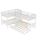 Twin L Shaped Bunk Bed With Trundle White Old Sku:Lp000024Aak White Solid Wood