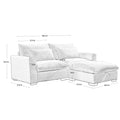 Sectional Sofa Comfy Corduroy Couch For Living Room With Pillows And Round Armrests, Modern Corduroy Sofa Sleeper Deep Couches With Storage Ottoman Brown, 2 Seat Brown Corduroy 2 Seat