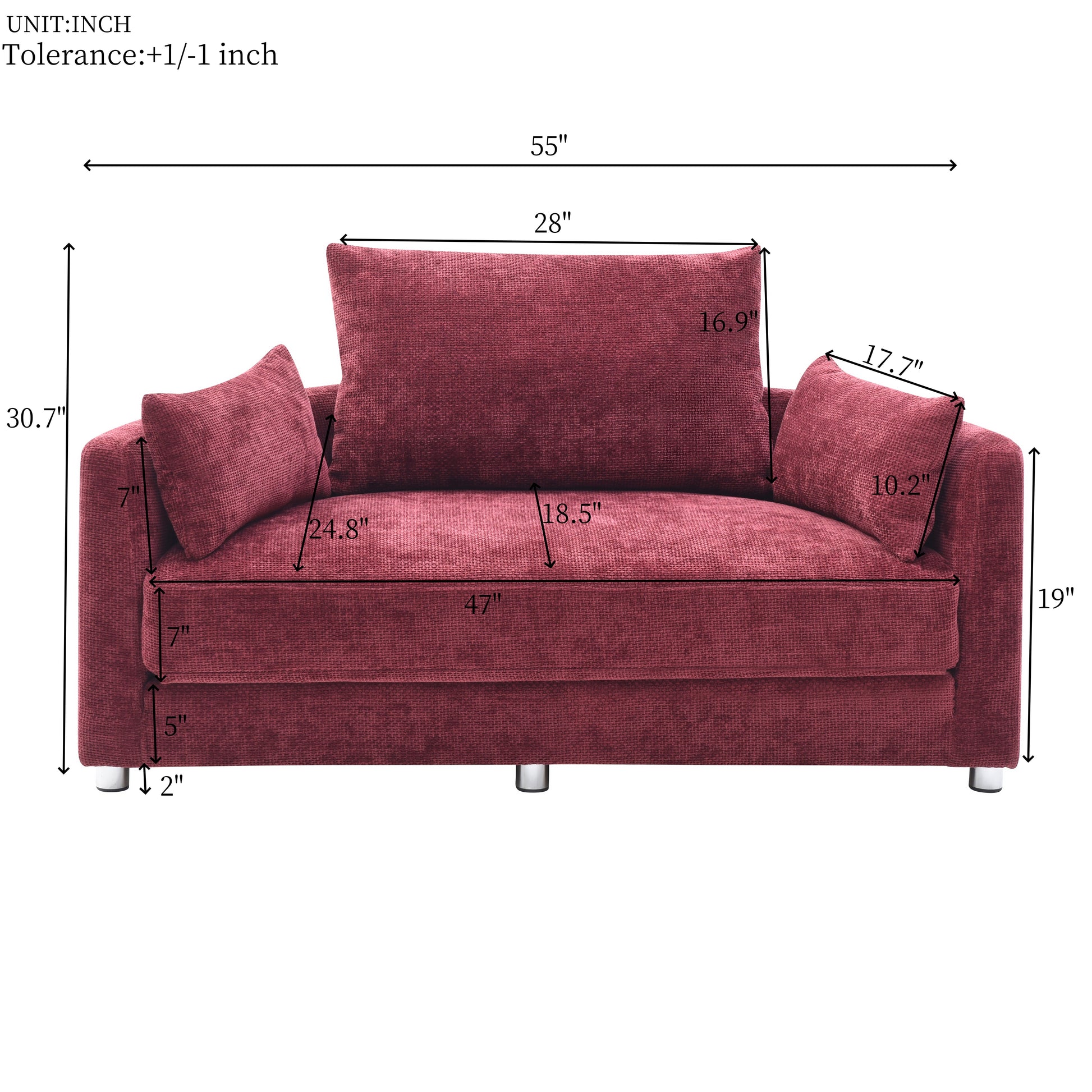 Foldable Sleeper Sofa Bed, Floor Sofa Chair Bed,Multi Functional, Circular Bed, Adjustable Futon Sofa Folding Lazy Sofa Couch,Double, For Balcony ,Living Room, Sitting And Sleeping Sofa,Burdy Burgundy Linen Primary Living Space Modern Linen 3 Seat
