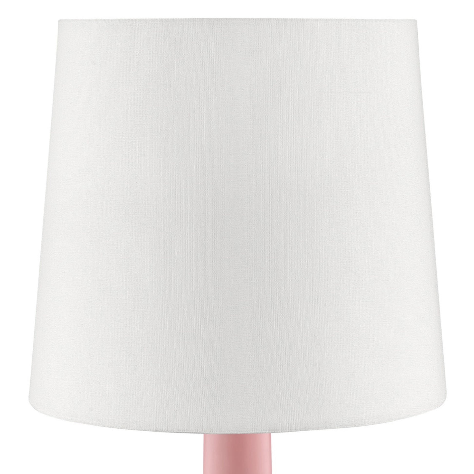 17.25" Tall "Cheru" Modern Mid Century Touch On Table Lamp, Powder Pink Pink Metal