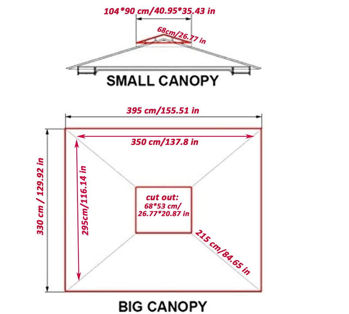 13X10 Ft Patio Double Roof Gazebo Replacement Canopy Top Fabric,Beige Beige Polyester