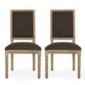 Dining Chair Brown Fabric