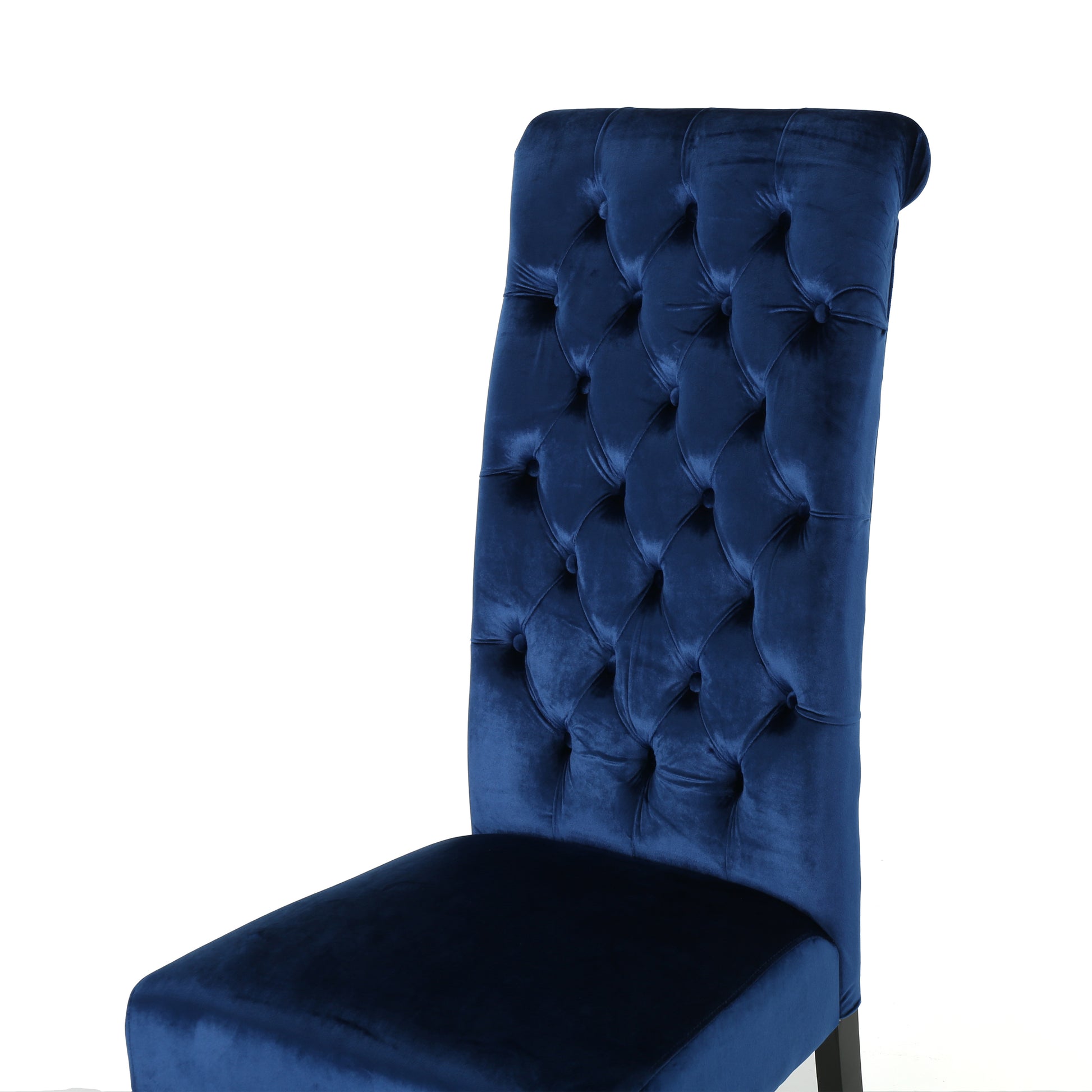 George Hi Back Kd Dining Chair Navy Blue Velvet