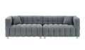 102 Inch Gray Teddy Velvet Sofa With Two Throw Pillows In Living Room Bedroom Apartment Sofa Supported By Hardware Feet Gray Polyester Blend 4 Seat