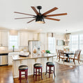 52 Inch Ceiling Fan With 6 Speed Wind 8 Dual Colors Blades Remote Control Reversible Dc Motor With Light Black Plywood