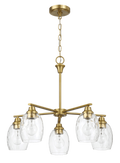 Elegance Five Lights Linear Arms With Golden Brass Finish Chain Chandelier 24