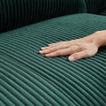 122.04 Inch Corduroy Upholstered Sectional Sofa With Right Facing Chaise For Living Room Office Corner Corduroy Modern Sofa Green Green Corduroy 3 Seat