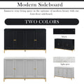 Modern Sideboard With Extra Large Storage Space With Metal Handles And Support Legs For Living Room And Dining Room Light Grey Light Gray Mdf