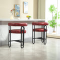 Coolmore Bar Stools Set Of 1, Modern Bar Stool With Back, Black Metal Frames, Upholstered Bar Stools For Kitchen Island, Pub, Club Wine Red Pu Wine Red Primary Living Space Foam Pu