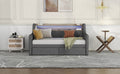 Twin Size Daybed With Storage Drawers, Upholstered Daybed With Charging Station And Led Lights, Gray Old Item W1580S00034 Twin Gray Linen