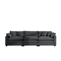 Mid Century Modern Sectional Sofa 3 Seater Sectional Sofa With 2 Arm Pillows And 3 Pillows, Living Room Sectional Grey Corduroy Fabric Grey Corduroy 3 Seat