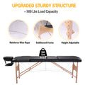 Massage Table Portable Massage Bed Lash Bed With Carrying Case Spa Table Height Adjustable, Salon Bed Face Cradle Bed Black Faux Leather