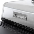 2 2 Multi Function Burner Gas Grill And Griddle Combo With Cover For Outdoor Cooking While Camping Or Tailgating Bbq,Frying,Pizza. Black And Silver Stainless Steel