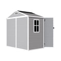 6' X 4.4' Resin Weather Resistant Outdoor Storage Shed With Floor For Garden,Backyard,Pool Tool, Light Grey Gray Polypropylene