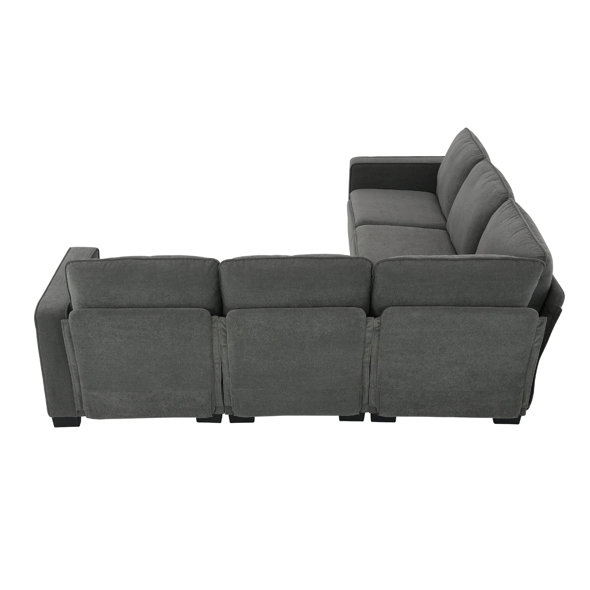 89*89" Oversized Velvet Modern Sectional Sofa,Large L Shaped Upholstered Indoor Furniture With Double Cushions,5 Seat Cloud Corner Couch For Living Room,Apartment,Office,2 Colors Gray Fabric 5 Seat