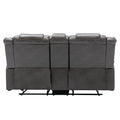 Home Theater Recliner Set Manual Recliner Chair With Wide Armrest, Two Built In Cup Holders For Living Room,Bedroom, Grey Grey Foam Pu