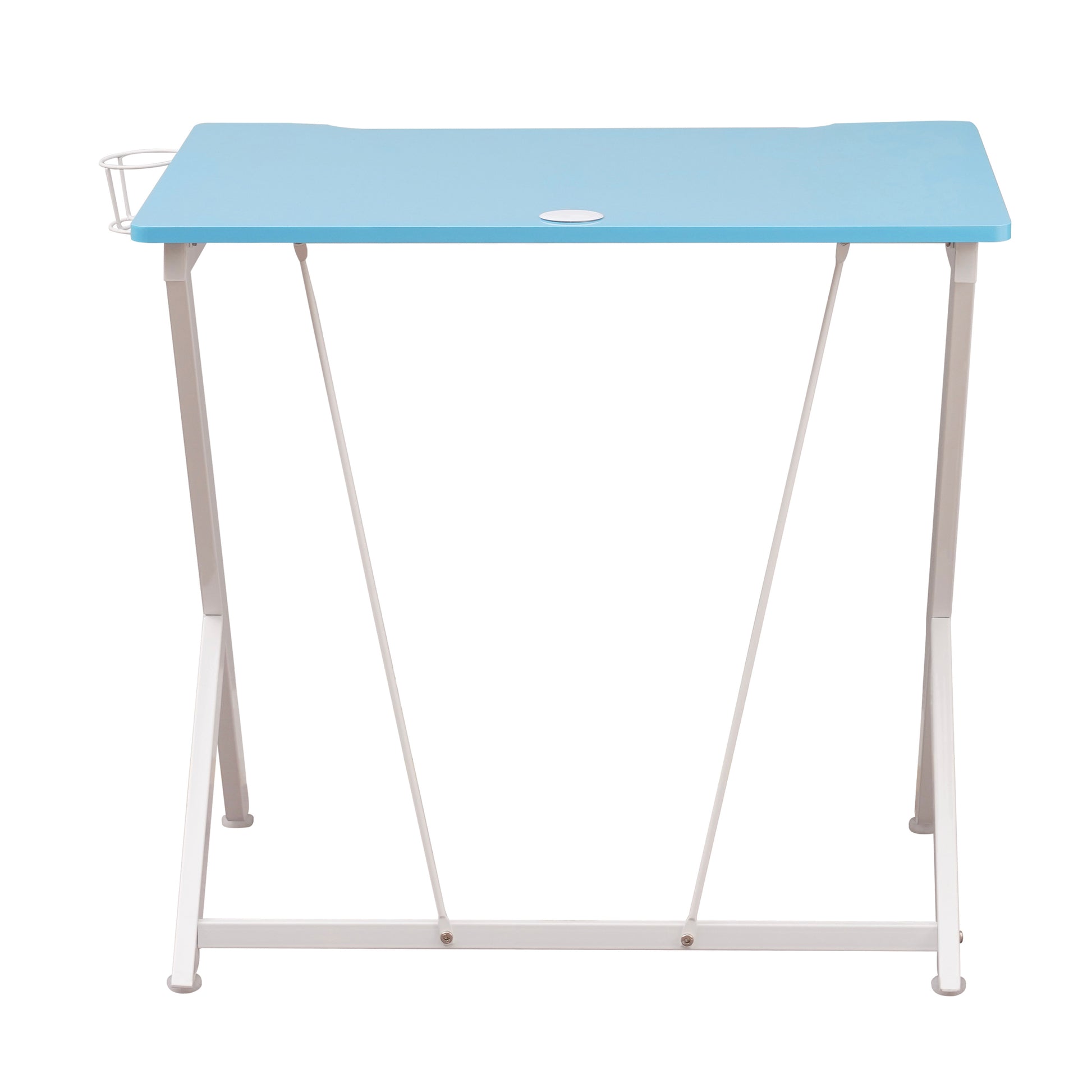 Techni Mobili Kids Gaming Desk, Blue Blue Office Modern Rectangular Rectangular Mdf Steel