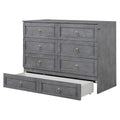 Full Size Murphy Bed With Large Drawers,Gray Full Gray Plywood