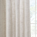 Linen Blend Light Filtering Curtain Panel Pair 2 Pcs Window Panels Natural Polyester