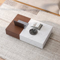 Modern Style Walnut Coffee Table With Two Storage Spaces Walnut Brown White Primary Living Space Rectangular Coffee & End Tables Wood