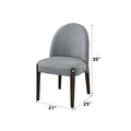 Clayten Gray Fabric And Espresso Finish Dining Chair Set Of 2 Solid Gray Foam Spot Clean Contemporary Dining Chairs 1 Fabric