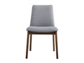 Kaela Side Chair Set 2 , Light Gray Fabric & Walnut Finish Dn02926 Light Gray Upholstered