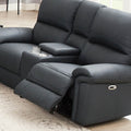 Monica Power Zero Gravity Reclining Loveseat With Console Gunmetal Memory Foam Genuine Leather