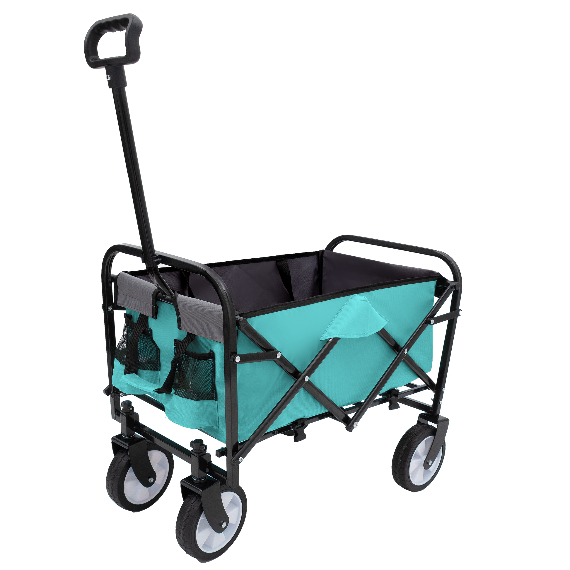 Minimeetall Strap Collapsible Foldable Wagon Cart With Strapping System, Beach Wagonutility Cartutility Wagon Grocery Cart For Camping Shopping Sports Gardeing Fishing Supports 225Lbs Green Green