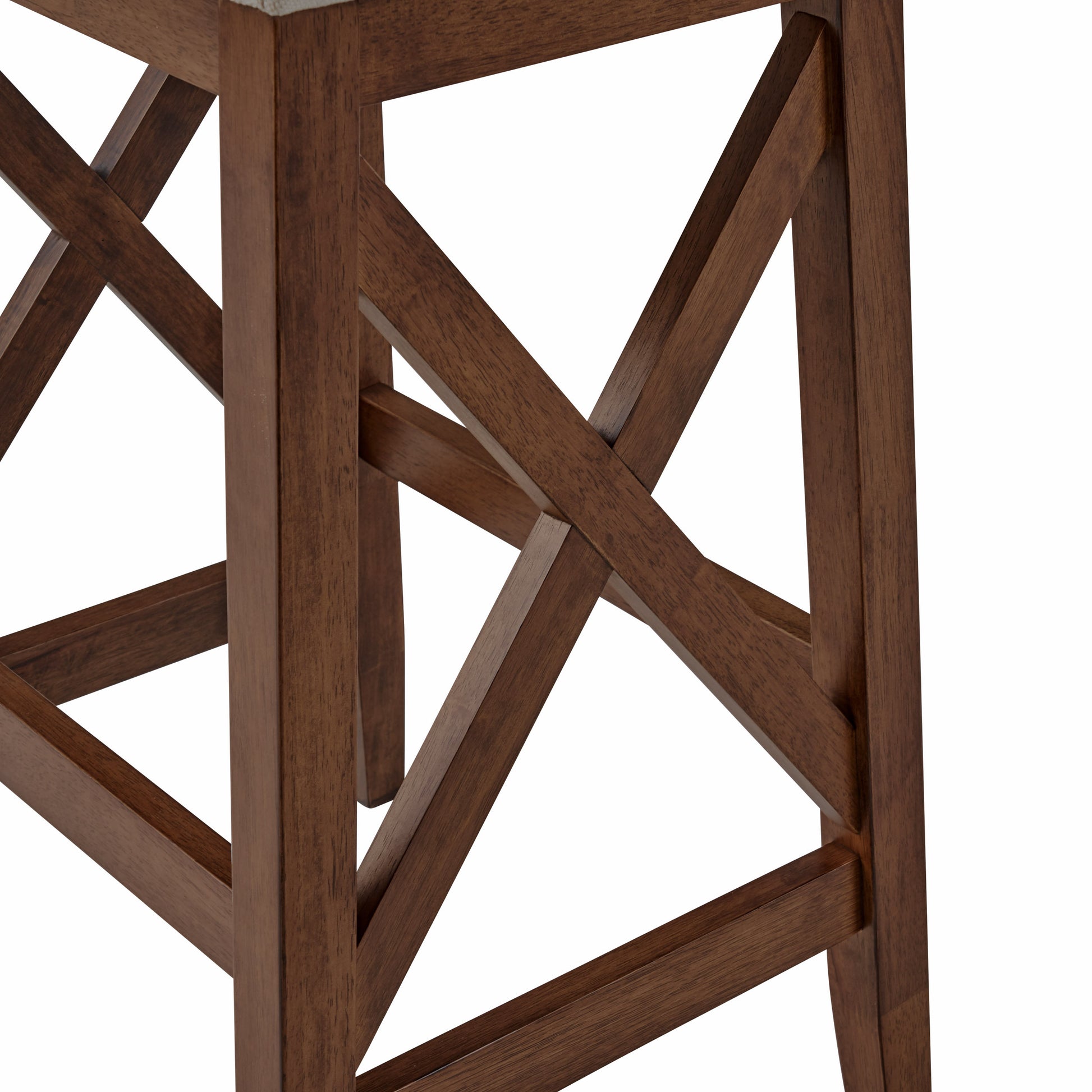 Saddle Barstool Beige Rubber Wood